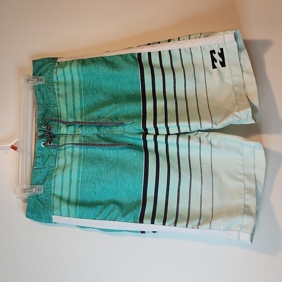 Billabong Swim Trunks Swimming Shorts Men's Size Large Green/White NICE!! - Picture 2 of 9